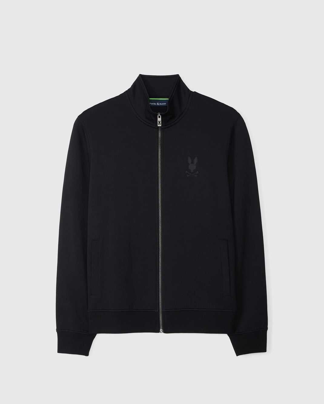 Sweat a Capuche Psycho Bunny Lyons High Collar Full Zip Noir Homme | HPJ-61956334